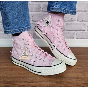⭐Converse Chuck 70 Hi Bow Studded Size 9.5 Women's Shoes Sneakers Pink A14444C⭐